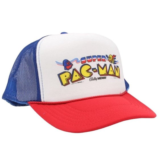 SUPER PAC-MAN Arcade Game Hat Vintage Trucker Hat Snap Back Adjustable. - Picture 4 of 5